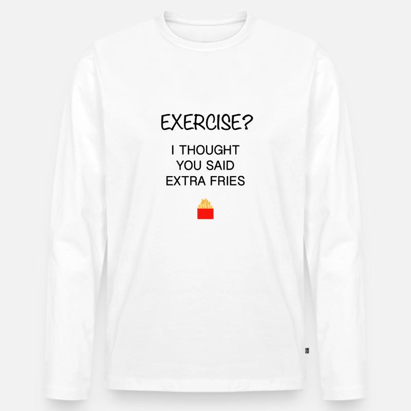 Exercise - Männer Premium Bio Langarmshirt - Weiß