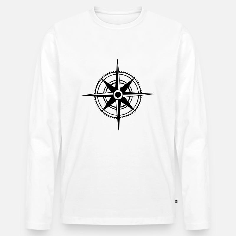 compass - Männer Premium Bio Langarmshirt - Weiß