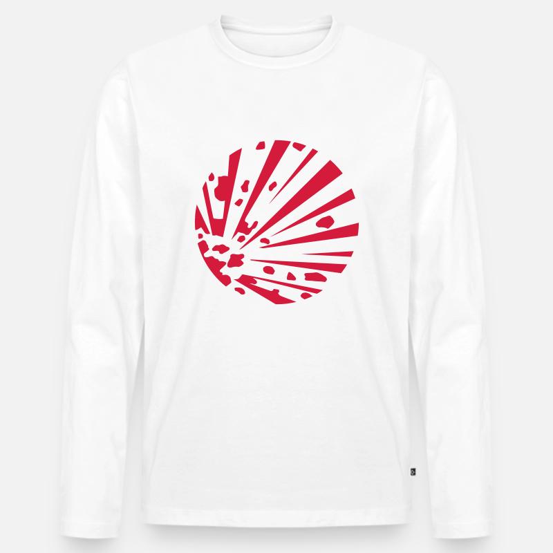 Explodierende Sonne - Männer Premium Bio Langarmshirt - Weiß