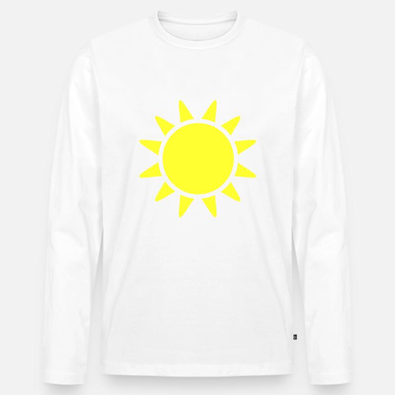 sonne - Männer Premium Bio Langarmshirt - Weiß