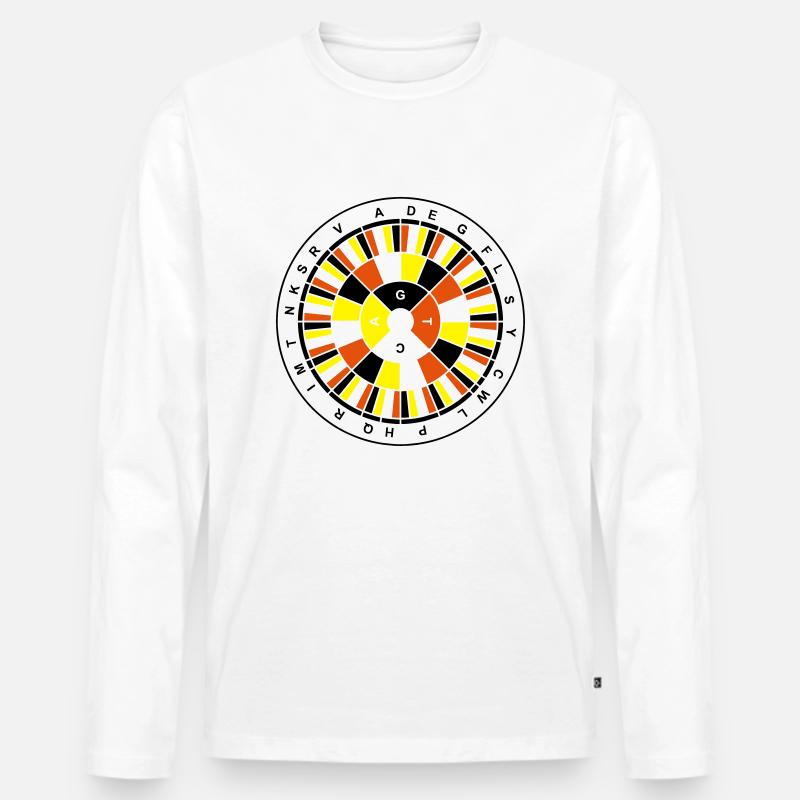 Genetic Code Nerd v1 - Männer Premium Bio Langarmshirt - Weiß