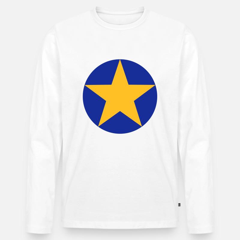 Stern_01 - Männer Premium Bio Langarmshirt - Weiß