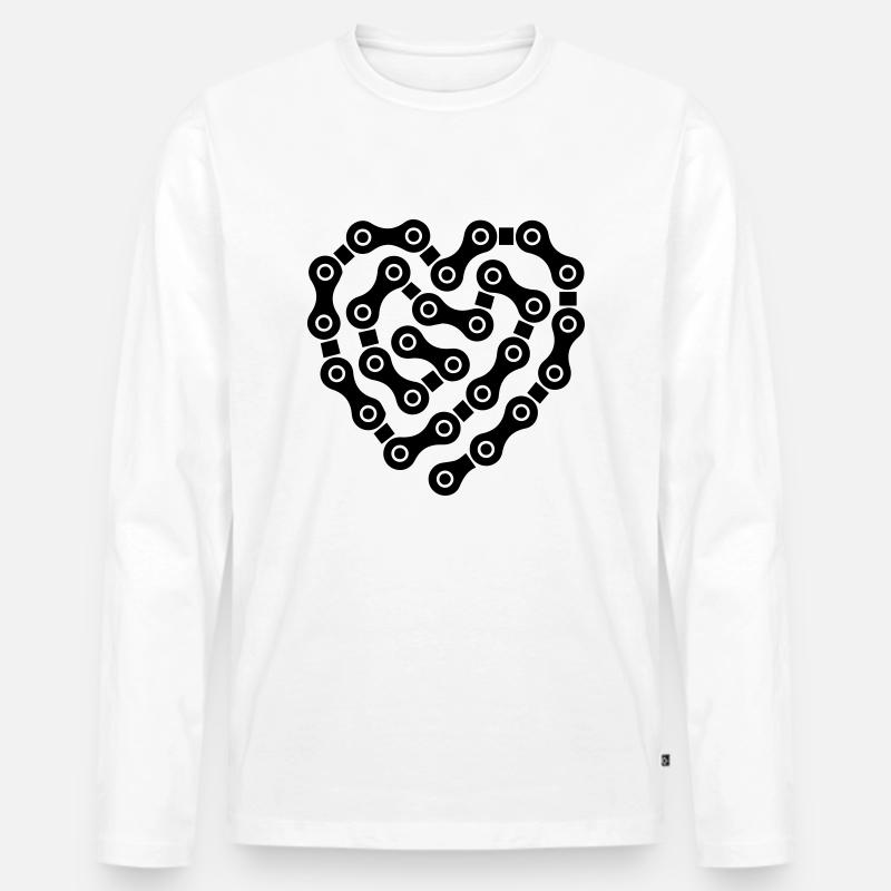 Fahrradkette - Männer Premium Bio Langarmshirt - Weiß