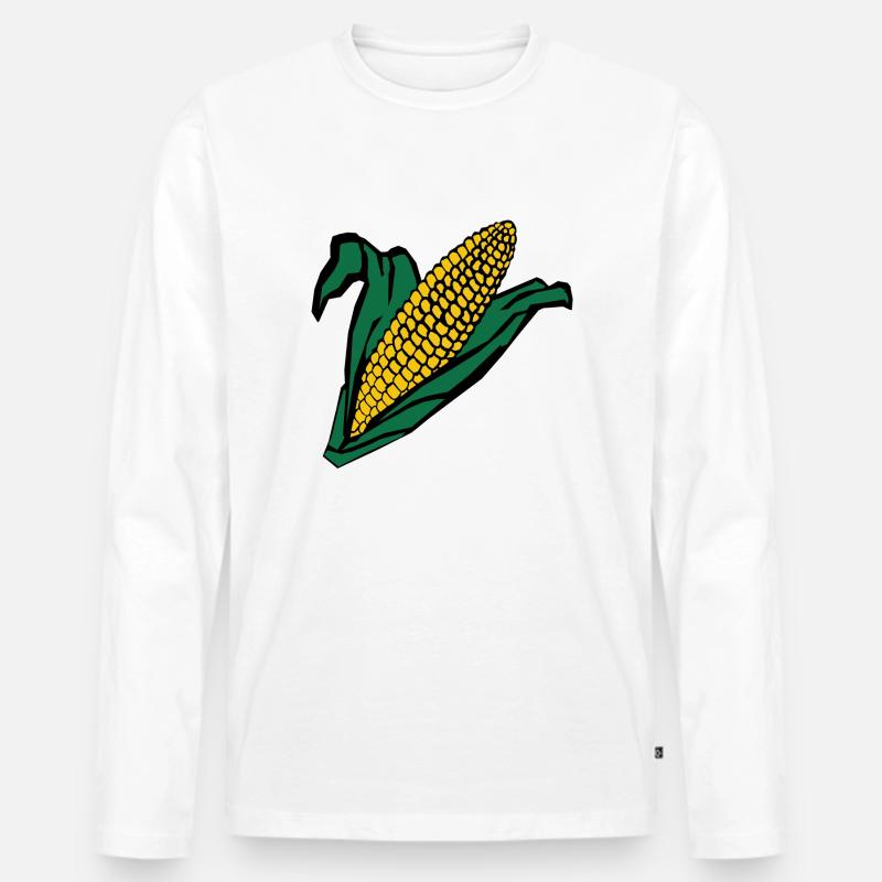 mais - Männer Premium Bio Langarmshirt - Weiß