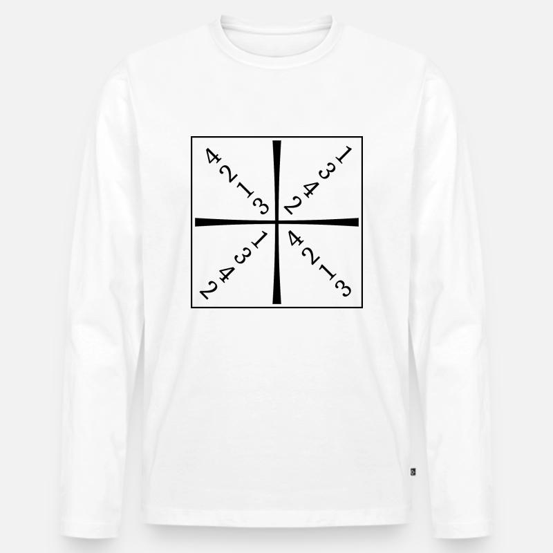Meyer square - Männer Premium Bio Langarmshirt - Weiß