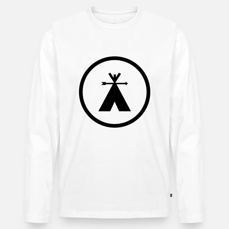 Pfadfinder_v1 - Männer Premium Bio Langarmshirt - Weiß