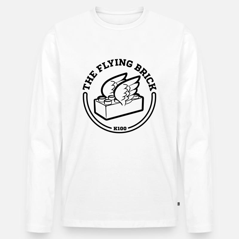 The Flying Brick - Männer Premium Bio Langarmshirt - Weiß
