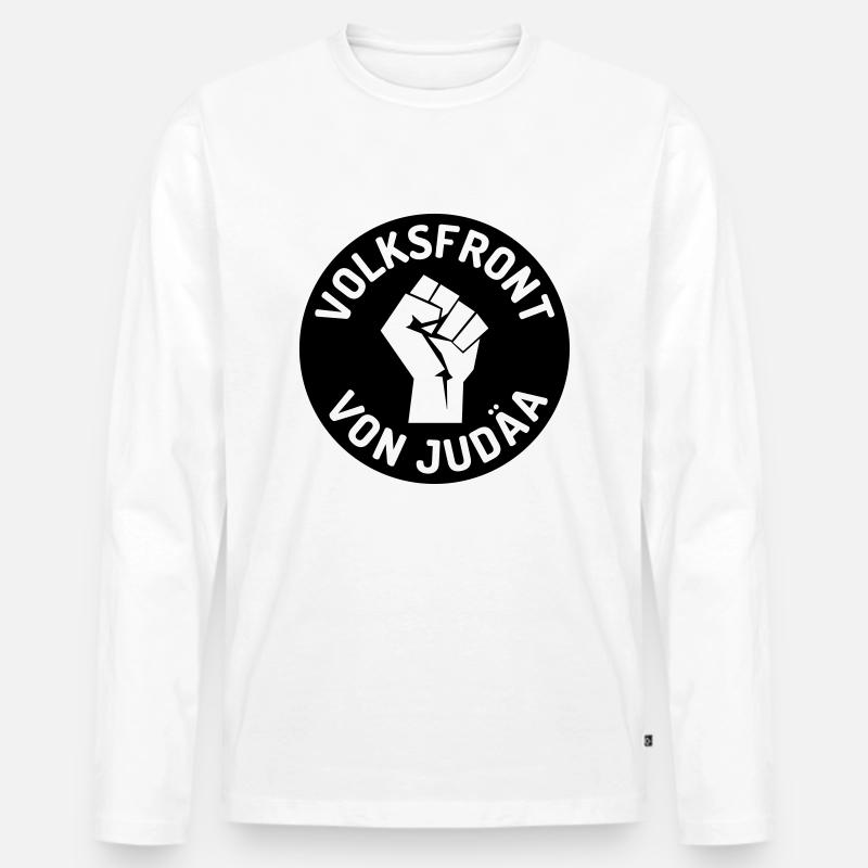 Volksfront der Spalter - Männer Premium Bio Langarmshirt - Weiß