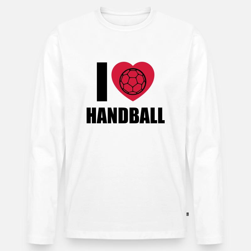 ich liebe handball - Männer Premium Bio Langarmshirt - Weiß