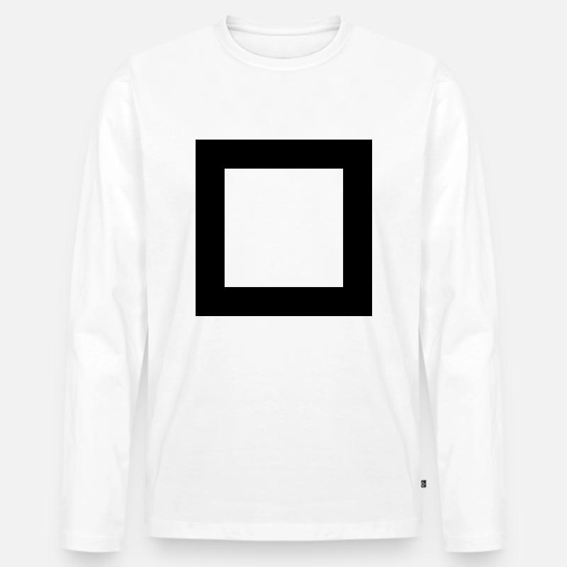 square - Männer Premium Bio Langarmshirt - Weiß