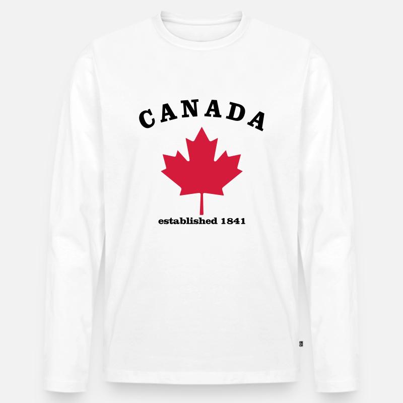 Canada - Männer Premium Bio Langarmshirt - Weiß
