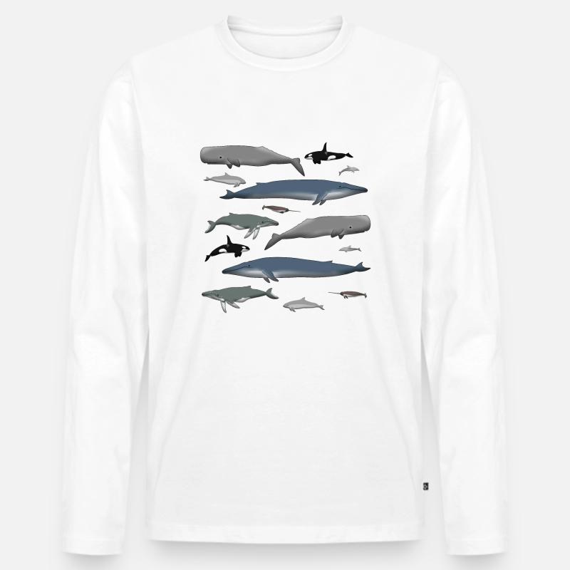 Wale - Männer Premium Bio Langarmshirt - Weiß