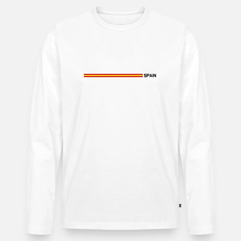 Spain - Männer Premium Bio Langarmshirt - Weiß