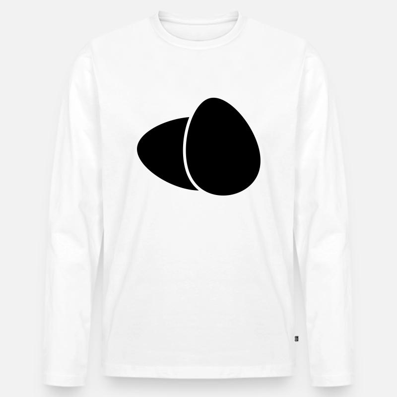 2 Eier - Männer Premium Bio Langarmshirt - Weiß