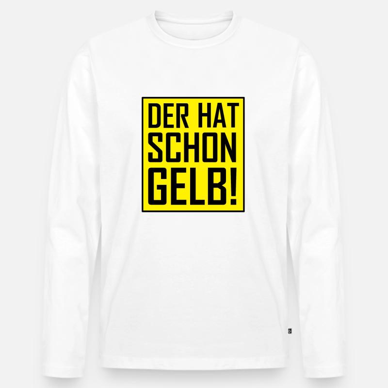 Der hat schon Gelb! - Männer Premium Bio Langarmshirt - Weiß