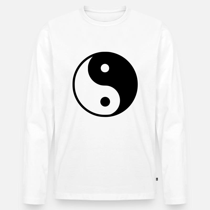 Ying Yang - Männer Premium Bio Langarmshirt - Weiß