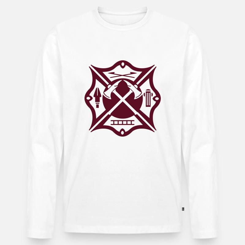 fire logo 1 - Männer Premium Bio Langarmshirt - Weiß