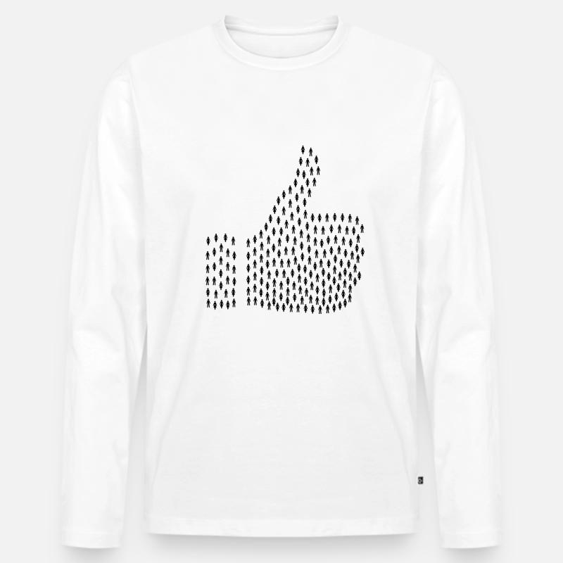 Like - Männer Premium Bio Langarmshirt - Weiß