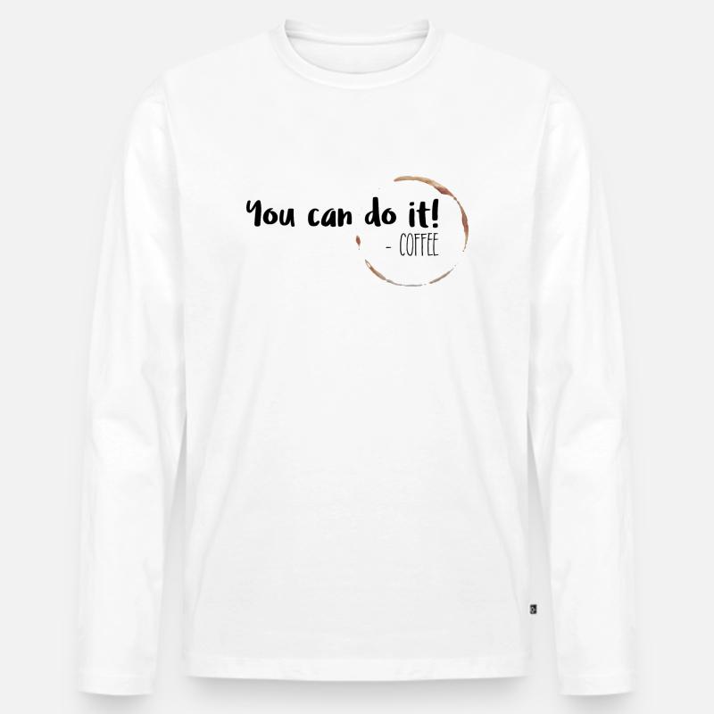 Coffee 2 - Männer Premium Bio Langarmshirt - Weiß