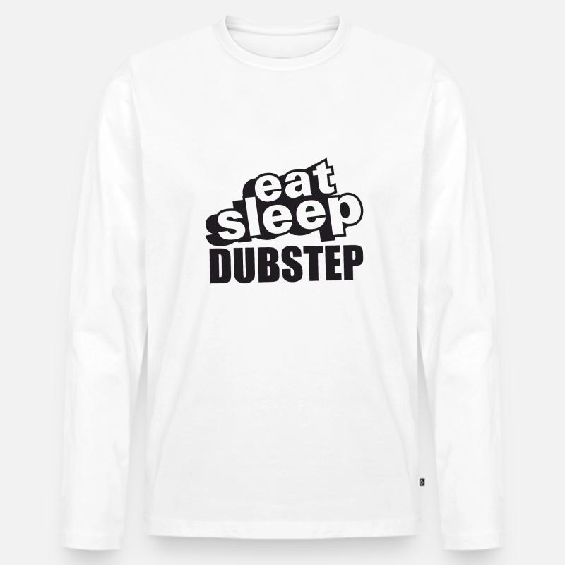 Essen Sie Schlaf Dubstep - Männer Premium Bio Langarmshirt - Weiß