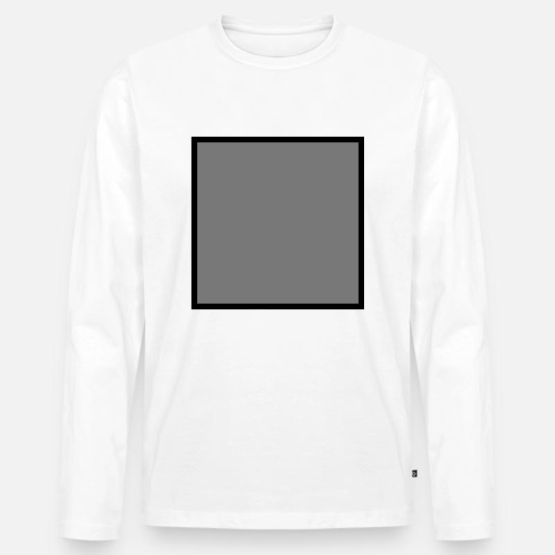 Quadrat grau gefüllt - Männer Premium Bio Langarmshirt - Weiß