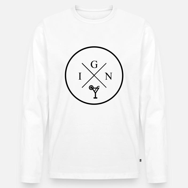 gin - Männer Premium Bio Langarmshirt - Weiß