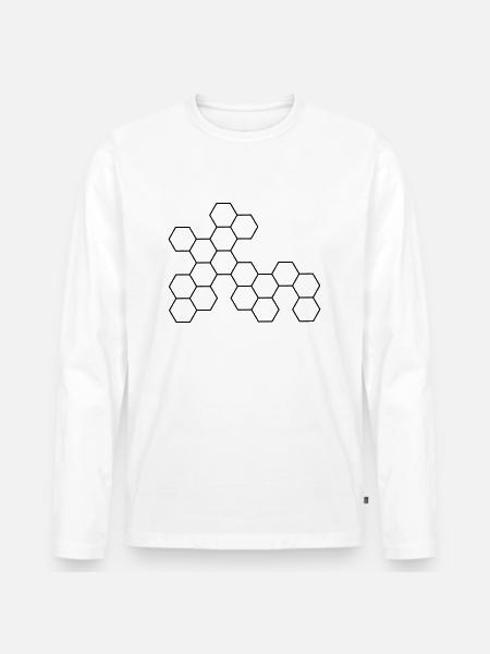 Waben - Männer Premium Bio Langarmshirt - Weiß