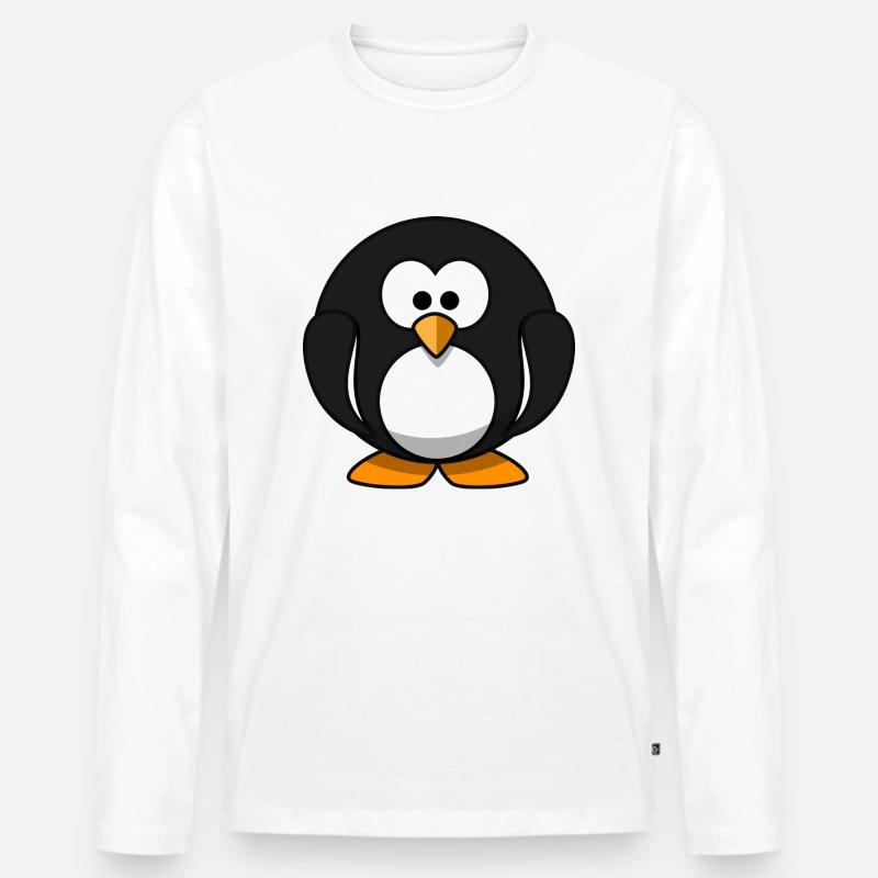 penguin159 - Männer Premium Bio Langarmshirt - Weiß