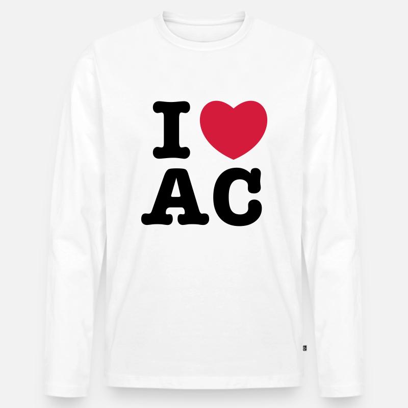 i heart ac - Männer Premium Bio Langarmshirt - Weiß