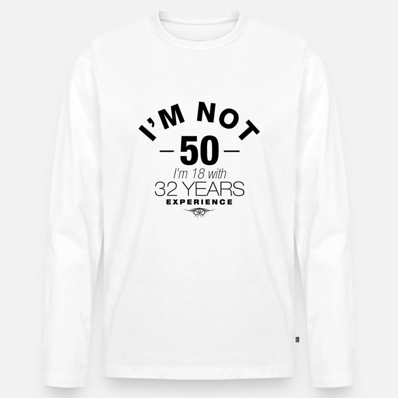 50. Geburtstag - Männer Premium Bio Langarmshirt - Weiß