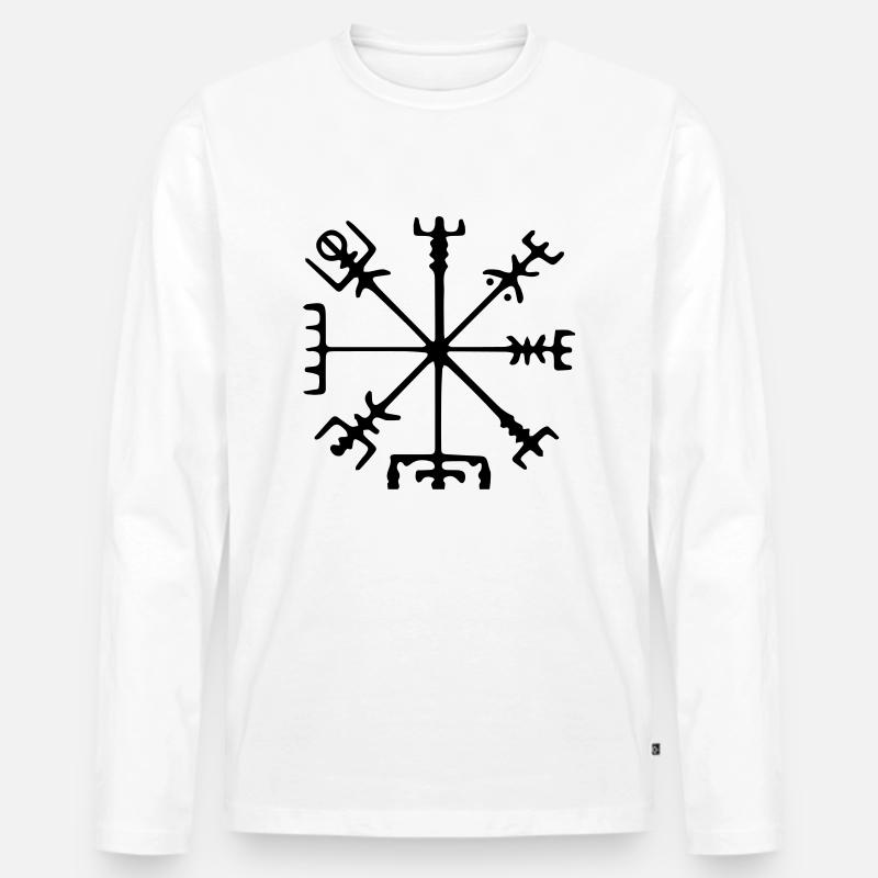 Viking compass - Männer Premium Bio Langarmshirt - Weiß