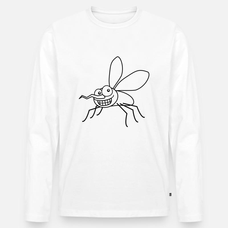 grin_mosquito_1c - Männer Premium Bio Langarmshirt - Weiß
