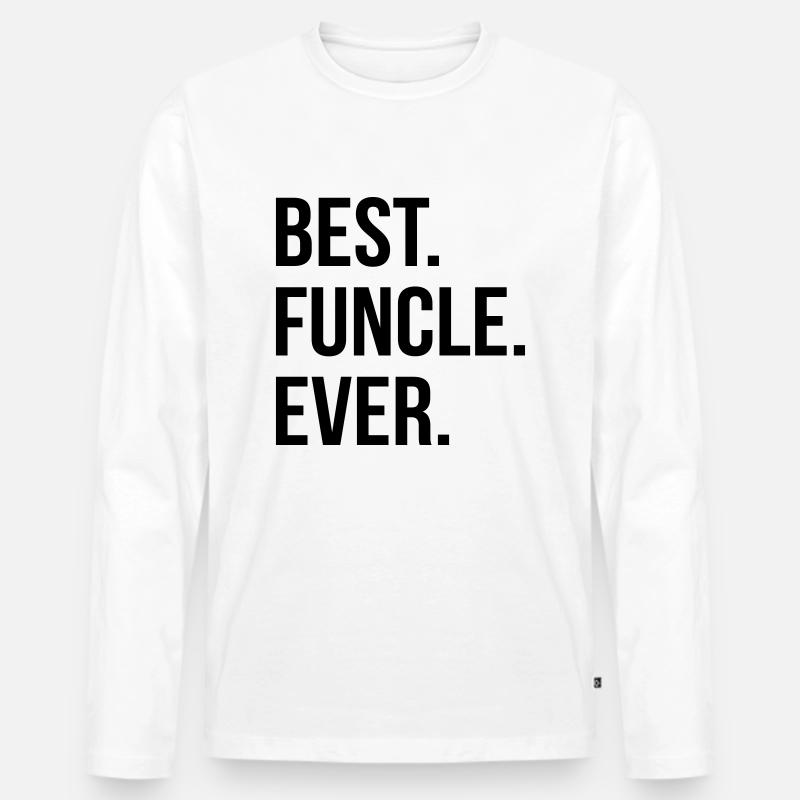 funcle = the funny uncle - Männer Premium Bio Langarmshirt - Weiß