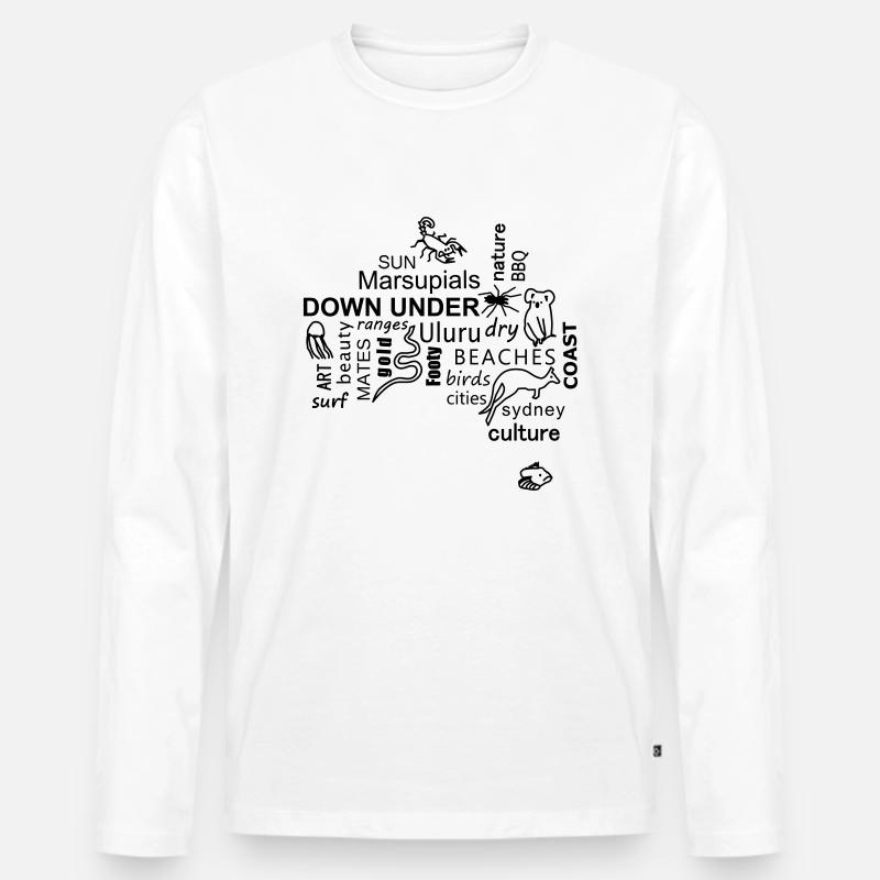 australia word cloud - Männer Premium Bio Langarmshirt - Weiß