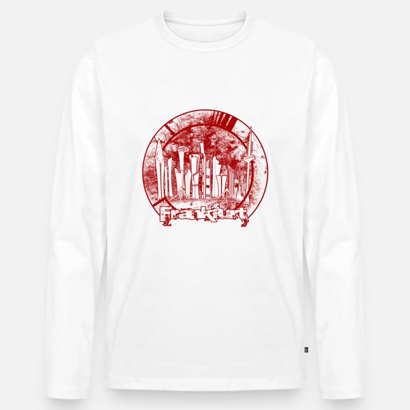 FFM Skyline R - Männer Premium Bio Langarmshirt - Weiß