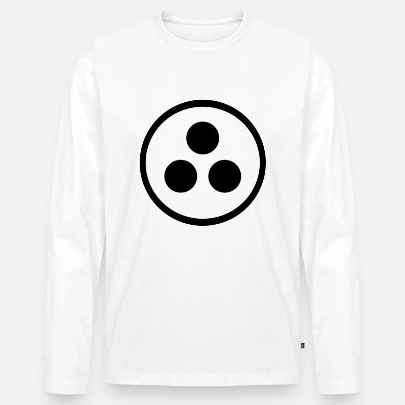 Blindenzeichen - Männer Premium Bio Langarmshirt - Weiß
