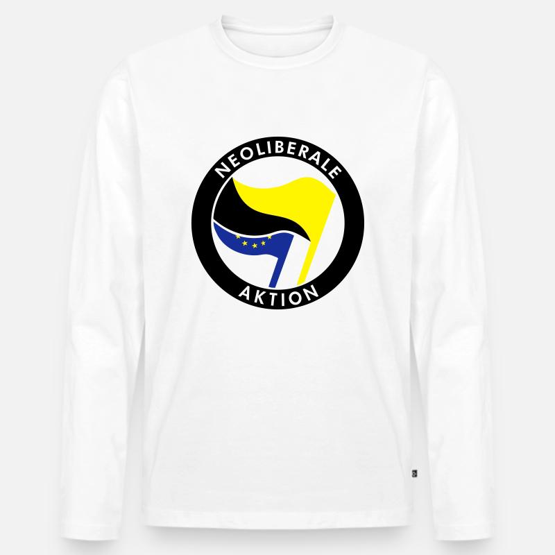 Neoliberale Aktion - Männer Premium Bio Langarmshirt - Weiß
