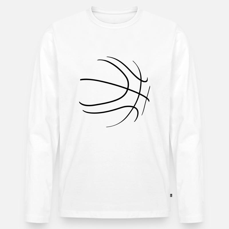 basketballline - Männer Premium Bio Langarmshirt - Weiß