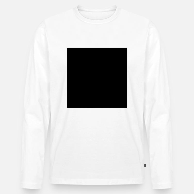 Mathematik Symbol - Schwarzes Quadrat - Männer Premium Bio Langarmshirt - Weiß