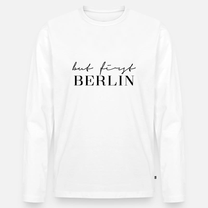 First Berlin - Männer Premium Bio Langarmshirt - Weiß