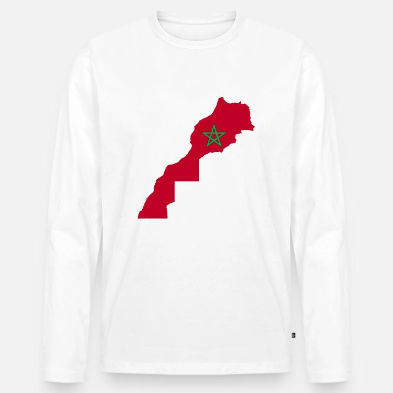 Marokko-Morocco - Männer Premium Bio Langarmshirt - Weiß
