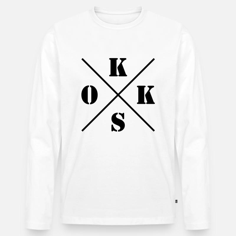 Koks Logo - Männer Premium Bio Langarmshirt - Weiß