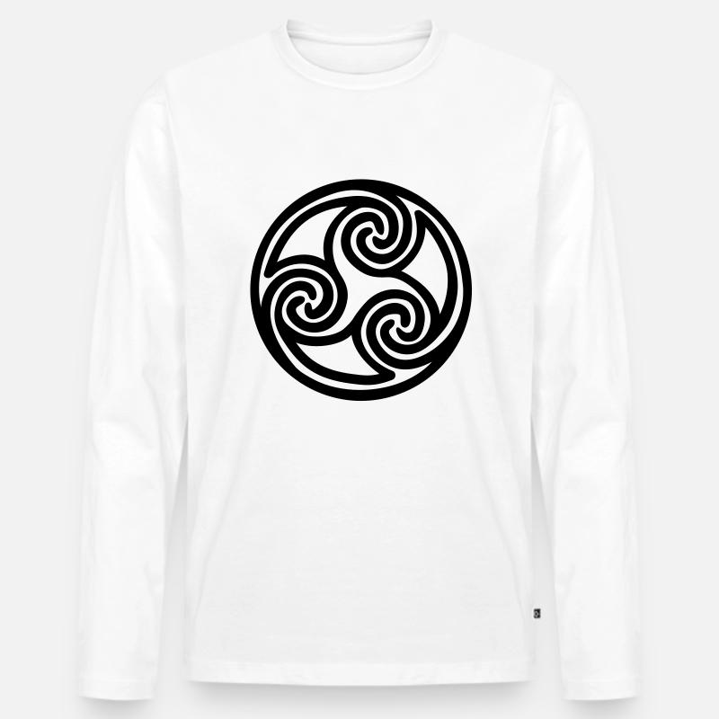 Triskele 1farbig - Männer Premium Bio Langarmshirt - Weiß