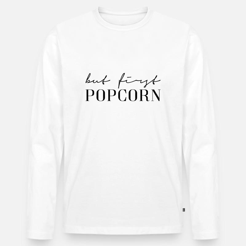 First Popcorn - Männer Premium Bio Langarmshirt - Weiß