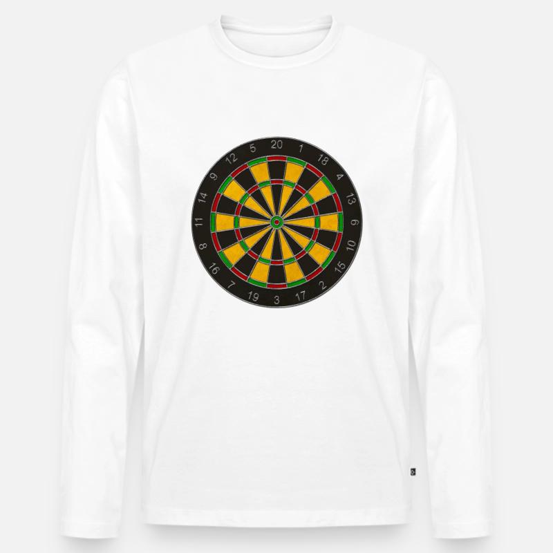 DARTscheibe / DARTboard - Männer Premium Bio Langarmshirt - Weiß