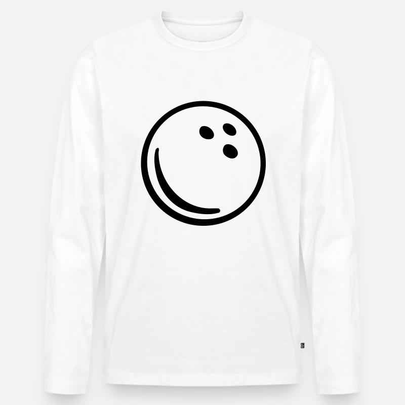 Bowling - Männer Premium Bio Langarmshirt - Weiß