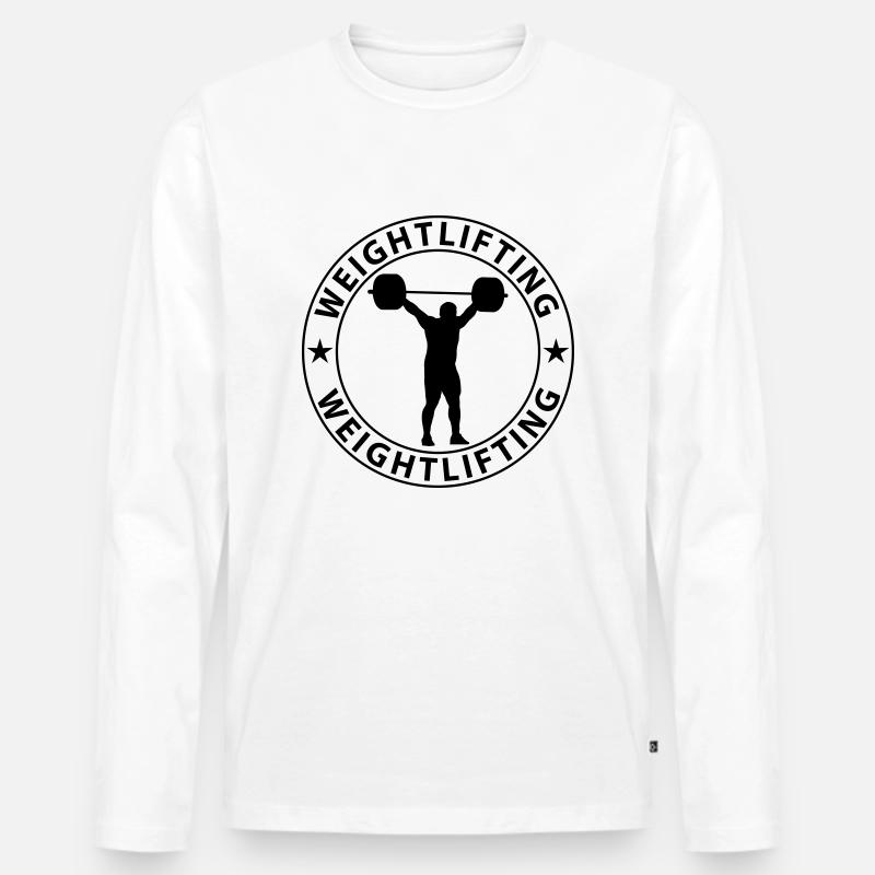 Weightlifting - Männer Premium Bio Langarmshirt - Weiß