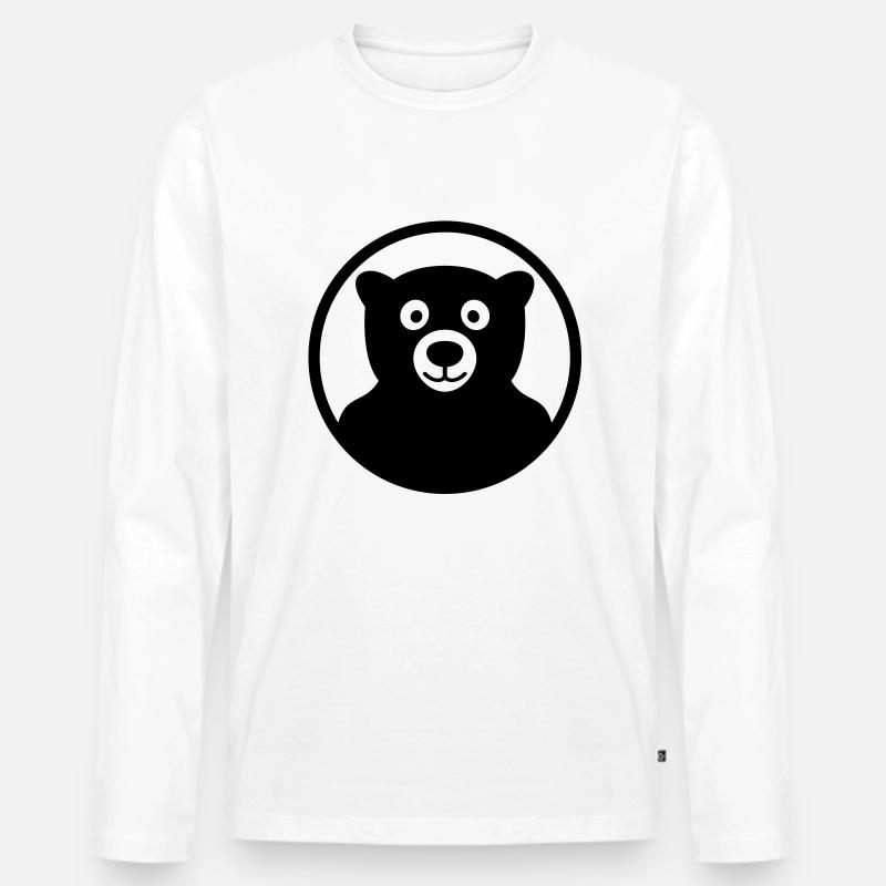 bear_a_04_2012_1c - Männer Premium Bio Langarmshirt - Weiß