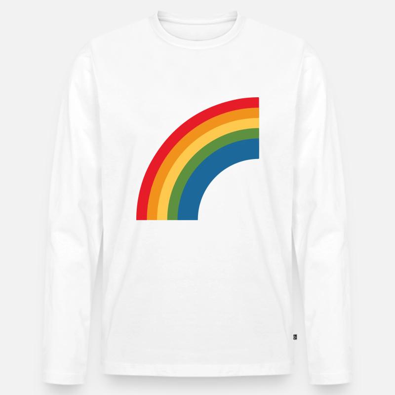 rainbow lbgt - Männer Premium Bio Langarmshirt - Weiß