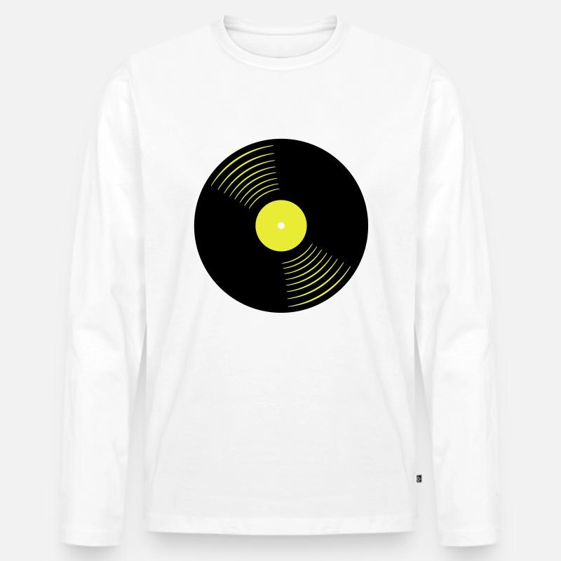 166_schallplatte_2 - Männer Premium Bio Langarmshirt - Weiß
